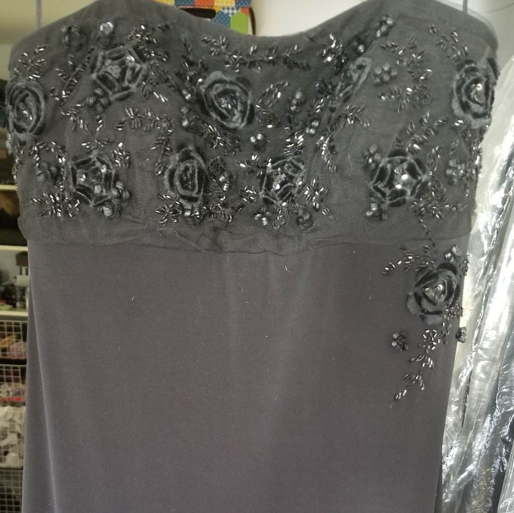 JS Boutique black beaded gown Size 6.  Lined